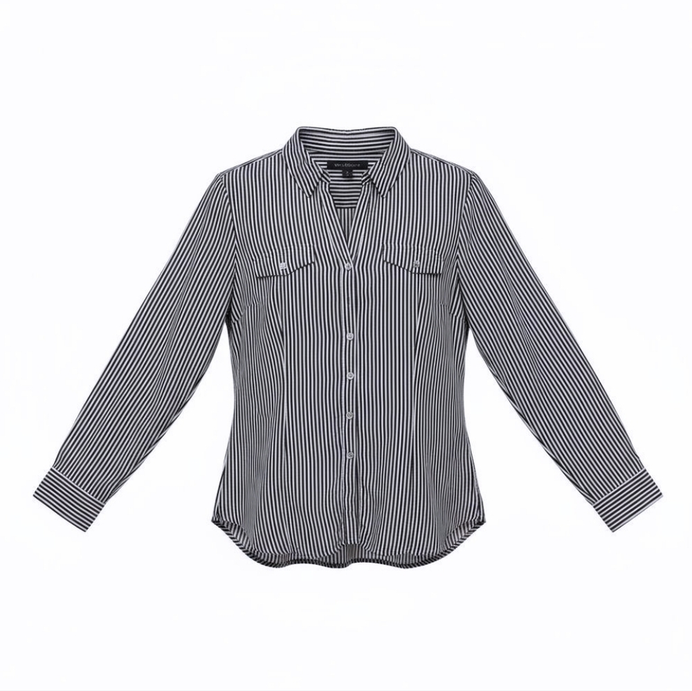 White House Black Market Striped Button Down Shirt Long Sleeve Professional 10